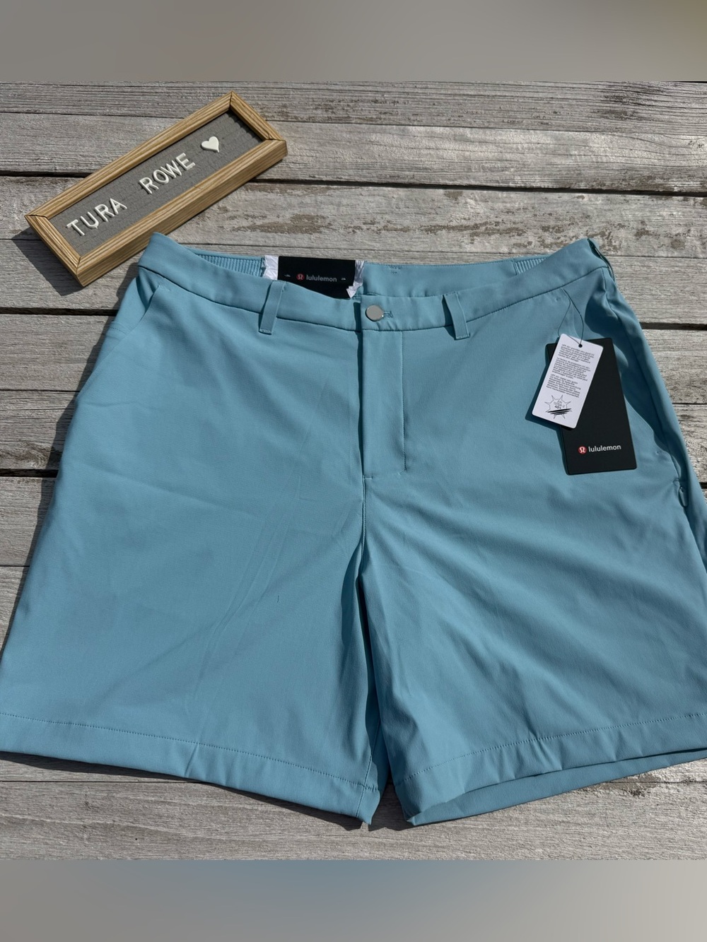 Lululemon ABC Classic Fit Golf Shorts 7 Inch Seafoam Blue Mens Size 34